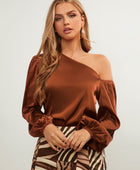 One Shoulder Long Sleeve Blouse