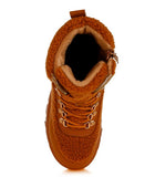 Wellerman Faux Fur Detail Chunky Hiker Boots