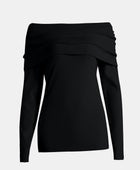 Off-Shoulder Long Sleeve Sweater