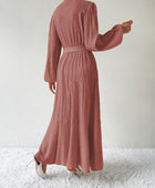 Tie Waist Long Sleeve Dress