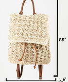 Fame Straw Braided Faux Leather Strap Backpack Bag - Body By J'ne