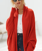 Open Front Batwing Sleeve Cardigan