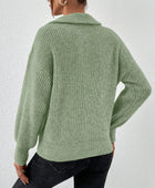 Honey Half Zip Dropped Shoulder Sweater