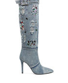 Cornik Multi Color Stones Denim Boots - Body By J'ne