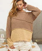 BiBi Texture Detail Contrast Drop Shoulder Sweater - Body By J'ne