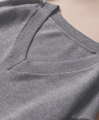 Color Block V Neck Long Sleeve Sweater