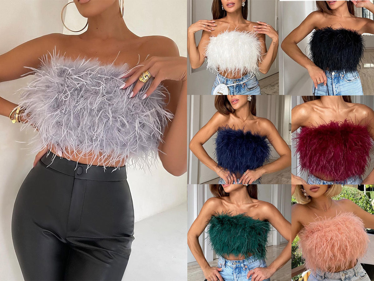 Strapless Feather Crop - Body By J'ne