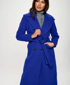 Coalition LA Double-Breasted Longline Coat with Belt