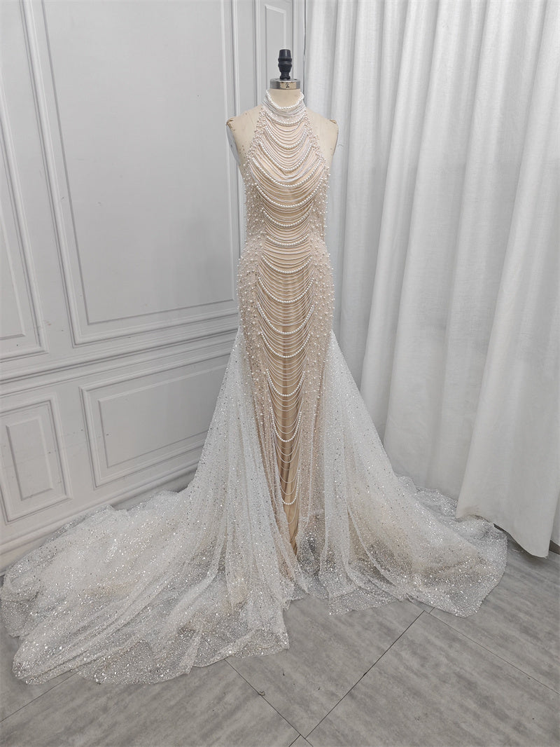 Fashionable High-waisted Fishtail Wedding Dress - Body By J'ne