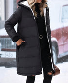 Plus Size Zip Up Hooded Winter Coat