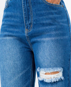 High Waist Distressed Wide Leg Jeans