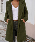 Devine Pocketed Long Sleeve Hooded Teddy Coat