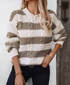 Striped Round Neck Long Sleeve Sweater