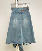 Doing The Most Hollow-Slit Denim Skirt - Body By J'ne