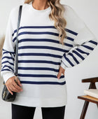 Striped Round Neck Long Sleeve T-Shirt