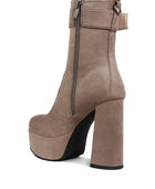 Wanderer Flared Block Heel Mid-Calf Boots