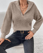 Honey Half Zip Dropped Shoulder Sweater