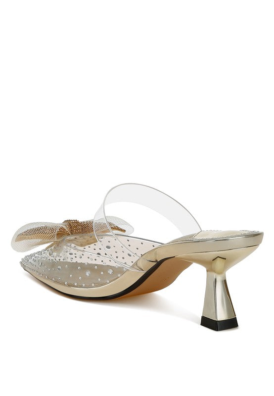 Freja Embellished Bow Kitten Heels - Body By J'ne