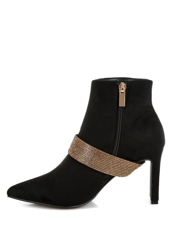 Asagao Diamante & Rhinestones Strap Boots - Body By J'ne