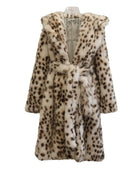 Leopard Print Faux Fox Fur Coat