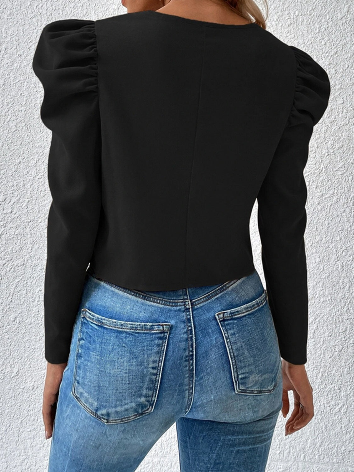 Zip Up Puff Sleeve Jacket - Body By J'ne