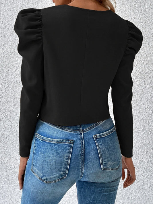 Zip Up Puff Sleeve Jacket - Body By J'ne