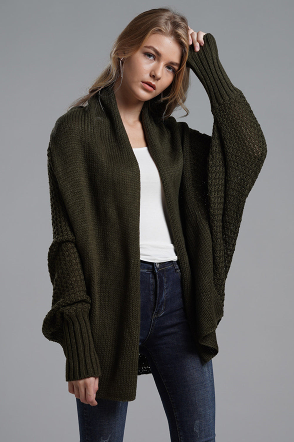 Open Front Batwing Sleeve Cardigan - Body By J'ne
