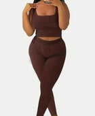 Devine Square Neck Wide Strap Top and Leggings Set