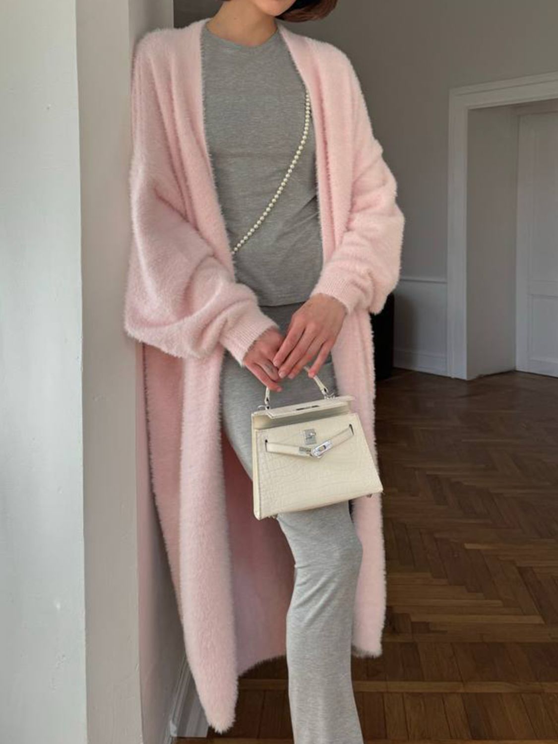 Fuzzy Open Front Solid Color Cardigan - Body By J'ne