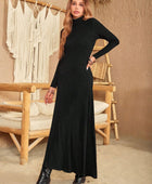 Turtleneck Long Sleeve Maxi Dress