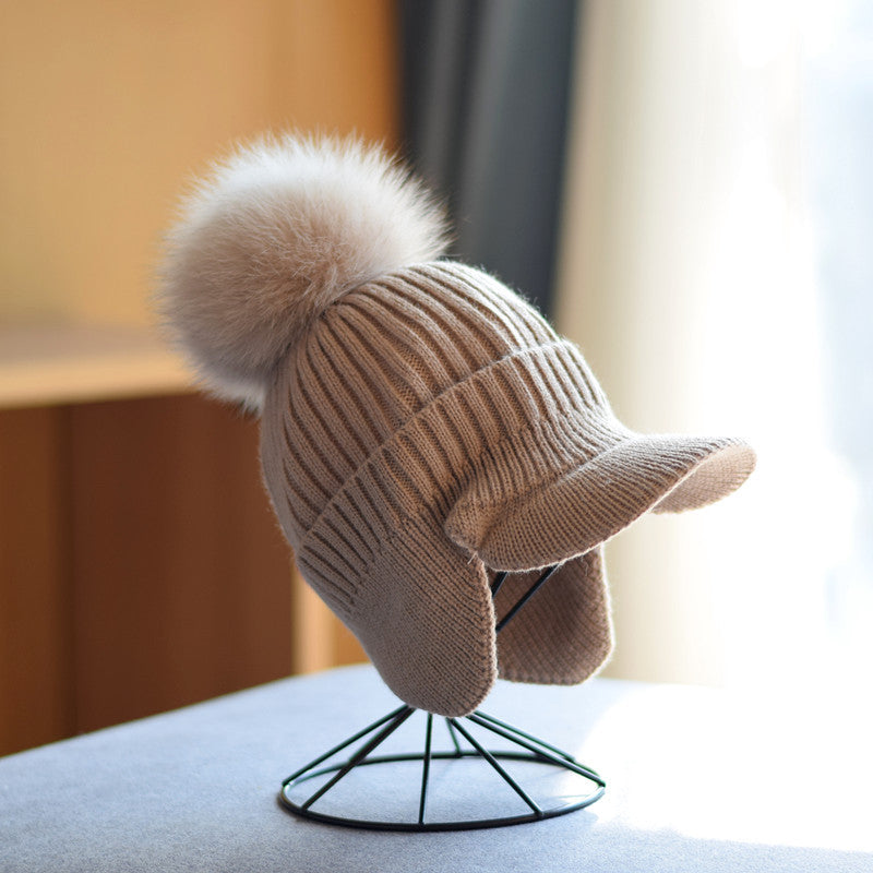 Women's Knitted Earlap Woolen Hat