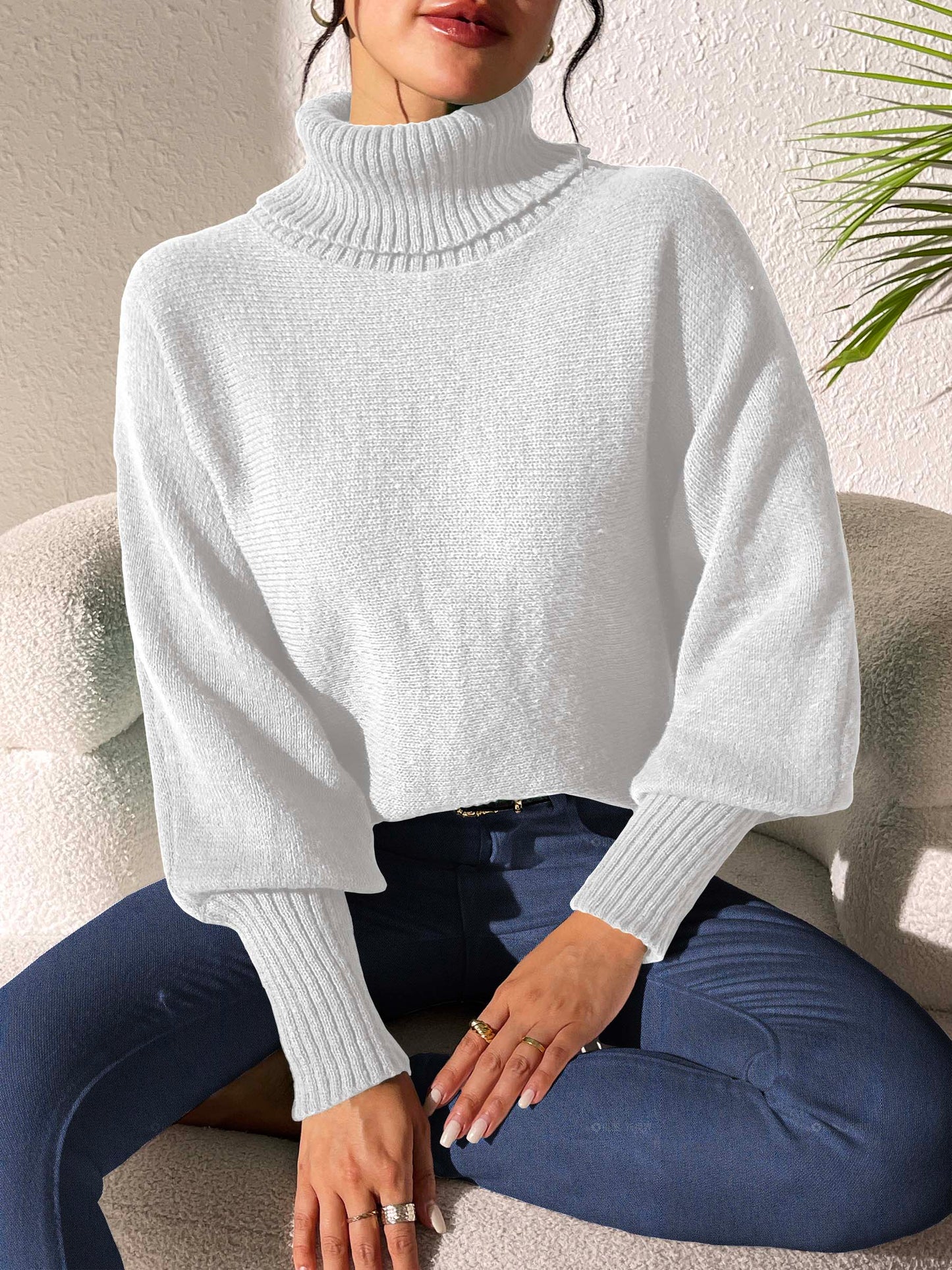 Turtleneck Long Sleeve Sweater - Body By J'ne