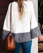 Contrast Round Neck Long Sleeve Sweater