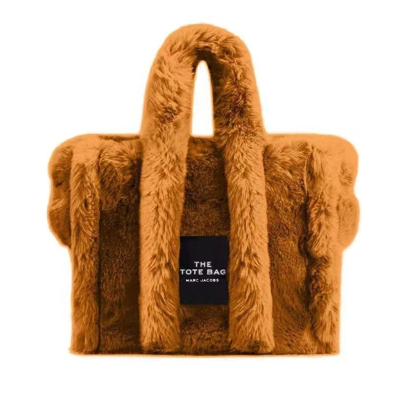Designer Faux Fur Plush Tote Bag - Body By J'ne