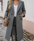 Devine Pocketed Collared Neck Long Sleeve Coat