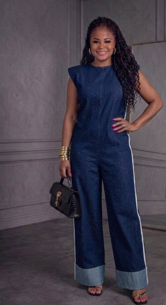 Every Day Ease Wide Leg Denim Jumpsuit