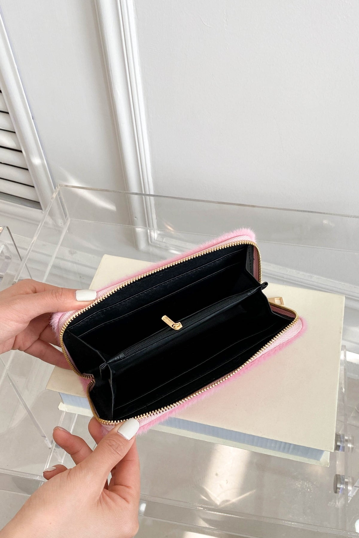 Solid Color Fluff Rectangle Wallet - Body By J'ne