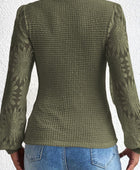 Mock Neck Lace Long Sleeve Top