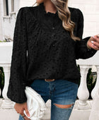 Devine Frill Round Neck Long Sleeve Shirt