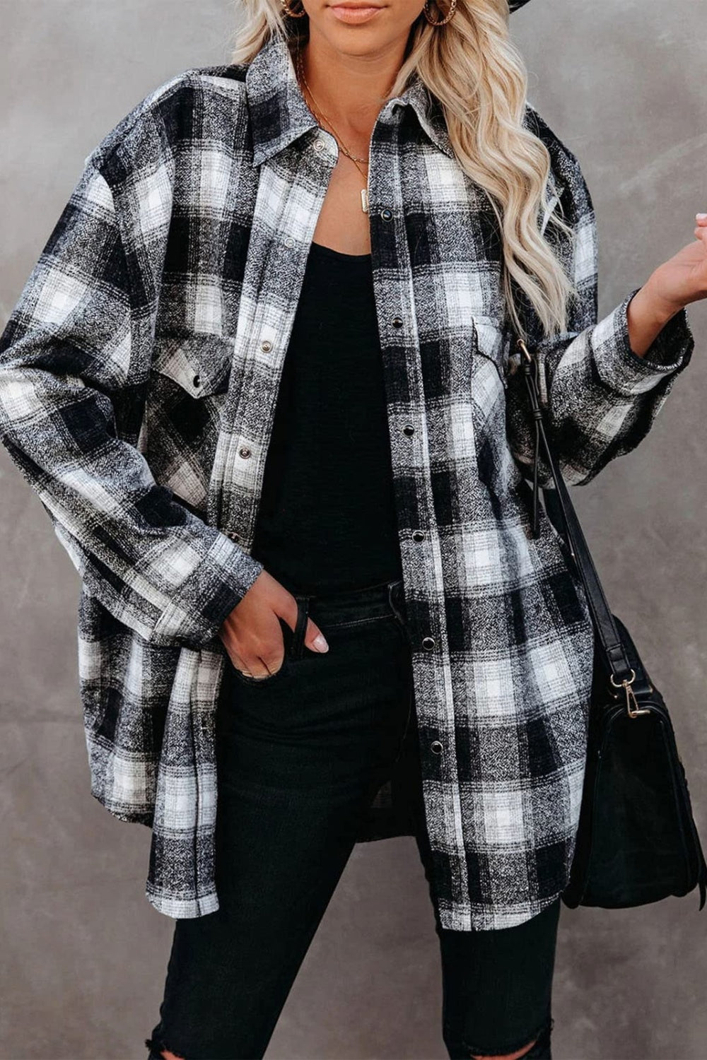 Full Size Plaid Collared Neck Long Sleeve Shirt - Body By J'ne