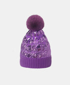 Thermal Knit Hat with Pompom