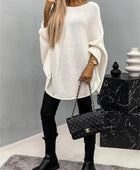 Round Neck Batwing Sleeve Sweater