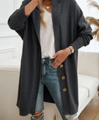 Devine Button Up Long Sleeve Hooded Cardigan