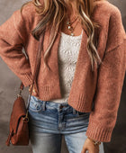 Open Front Dropped Shoulder Cardigan