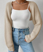 Honey Open Front Long Sleeve Cropped Cardigan