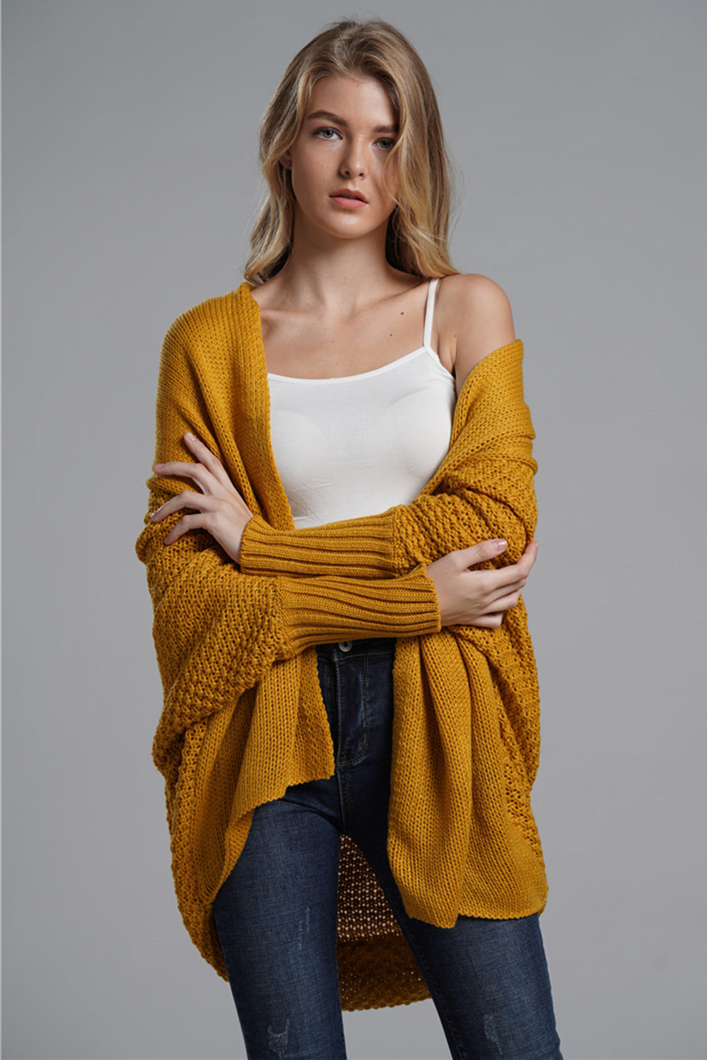 Open Front Batwing Sleeve Cardigan - Body By J'ne