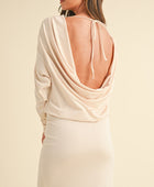 Backless Asymmetric Ruffle Hem Dress