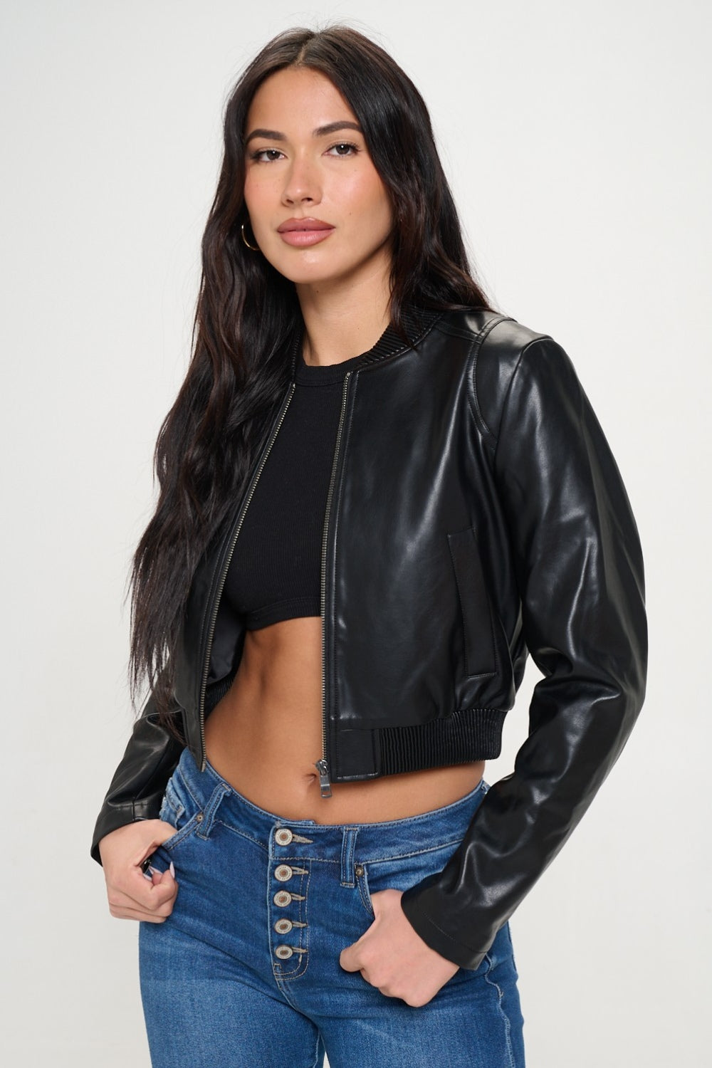 Coalition LA Zip Up Cropped Bomber Jacket - Body By J'ne