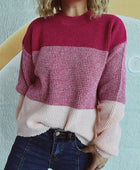 Color Block Long Sleeve Sweater