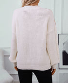 Contrast Round Neck Long Sleeve Sweater